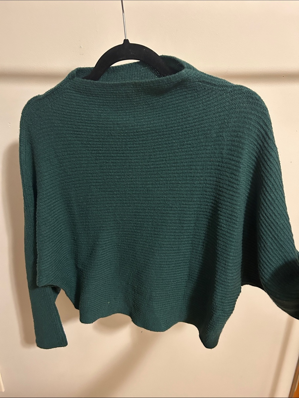 Women's Emerald Green Ribbed Mock Neck Sweater